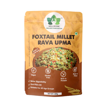 WellMonk Foxtail Millet Rava Upma – Wholesome & Delicious Instant Breakfast Mix, 400g