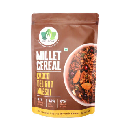 WellMonk Millet Cereal – Choco Delight Muesli, 400g