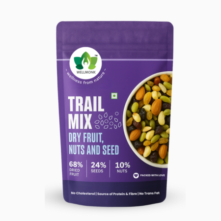 WellMonk Trail Mix – Dry Fruits, Nuts & Seeds, Wholesome Snack, 200g