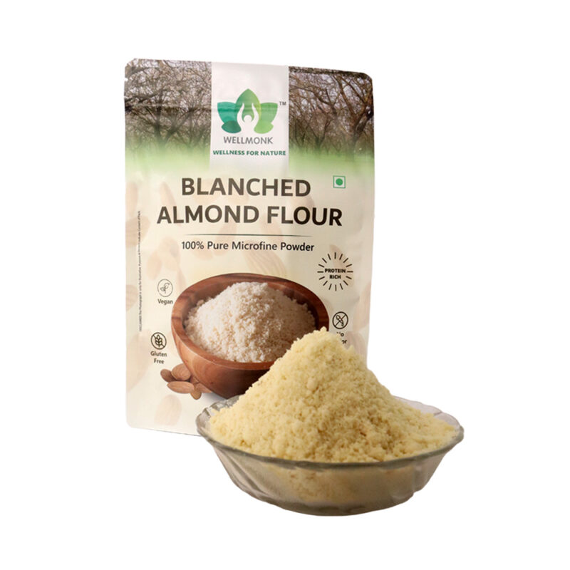 WellMonk Blanched Almond Flour 450g Pure & Natural Gluten Free Low Carb Baking Essential - Image 2