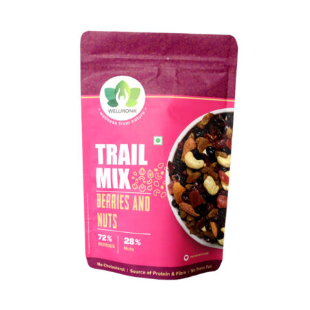 WellMonk Trail Mix – Berries & Nuts, Antioxidant-Rich Snack, 200g