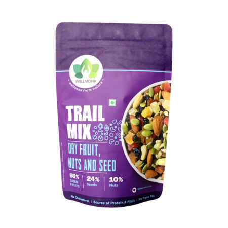 WellMonk Trail Mix – Dry Fruits, Nuts & Seeds, Wholesome Snack, 200g