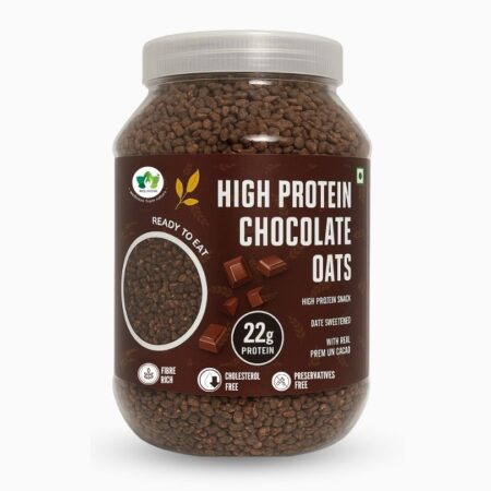WellMonk High Protein Oats – 1kg | 22g Protein per 100g | Wholesome Breakfast - Chocolate