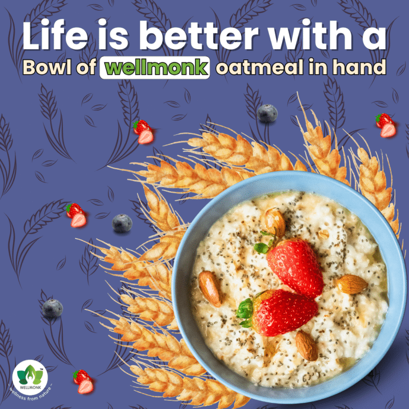Wellmonk 100% Rolled Oats 1kg Jar|Premium Oats|Gluten Free|No Added Sugar Jar  (1 kg) - Image 4
