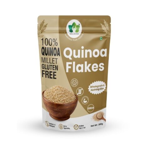 Wellmonk Quinoa Flakes | 100% Natural Breakfast Cereal | High Protein & Fiber | Gluten Free | No Added Sugar | Crunchy Healthy Flakes | Goodness of Wholegrain| Better Digestibility | No Added Sugar & Salt  ( Buy 1 Get 1 ) -300 g Each