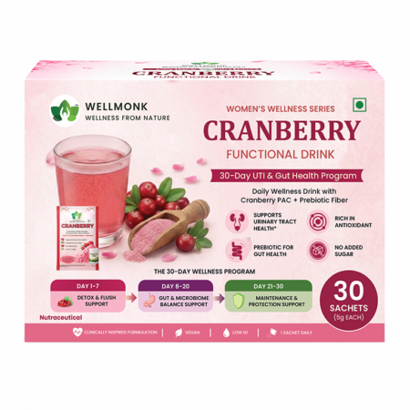 Wellmonk Cranberry Functional Drink | For UTI & Gut Health Support